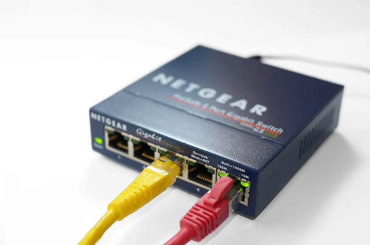 Five-port Netgear Gigabit Ethernet switch